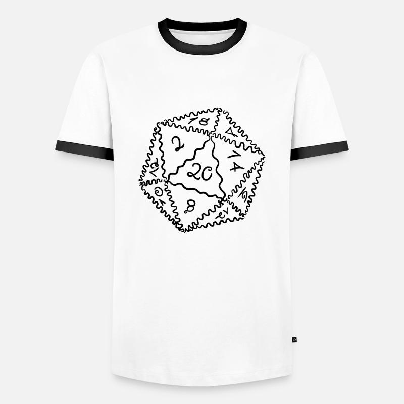 D20 dice - Men's Ringer Shirt - white/black