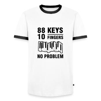 Cadeau de piano pianiste piano joueur pianiste - T-shirt contrasté Homme - blanc/noir - Devant - AI Model Female 172 light (172cm) & AI Model Male 178 dark (178cm)