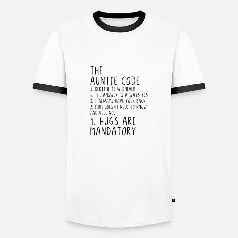 The Auntie Code - Männer Kontrast-T-Shirt - Weiß/Schwarz