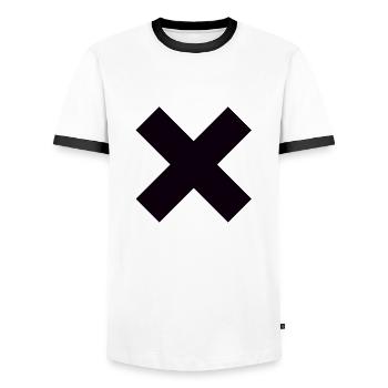 Straight Edge X black - Men's Ringer Shirt - white/black - Front - AI Model Female 172 light (172cm) & AI Model Male 178 dark (178cm)