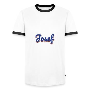 Josef Name Vorname Namenstag - Männer Kontrast-T-Shirt - Weiß/Schwarz - Vorne - AI Model Female 172 light (172cm) & AI Model Male 178 dark (178cm)