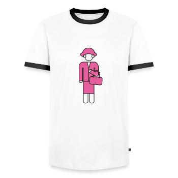 Reine - T-shirt contrasté Homme - blanc/noir - Devant - AI Model Female 172 light (172cm) & AI Model Male 178 dark (178cm)