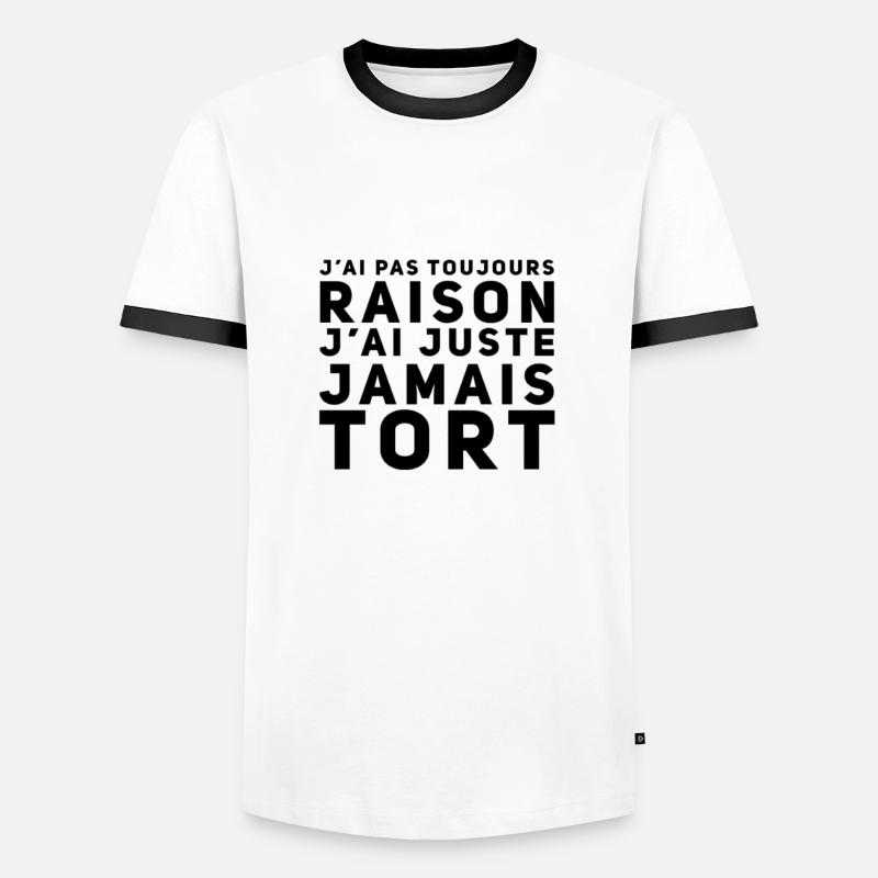 Dickköpfig - Männer Kontrast-T-Shirt - Weiß/Schwarz