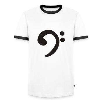 Clé de Fa - Noir - T-shirt contrasté Homme - blanc/noir - Devant - AI Model Female 172 light (172cm) & AI Model Male 178 dark (178cm)