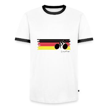 cycliste allemagne - T-shirt contrasté Homme - blanc/noir - Devant - AI Model Female 172 light (172cm) & AI Model Male 178 dark (178cm)