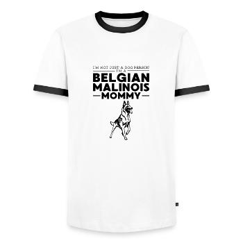 I'm not a dog person I'm a Belgian Malinois mommy - Men's Ringer Shirt - white/black - Front - AI Model Female 172 light (172cm) & AI Model Male 178 dark (178cm)