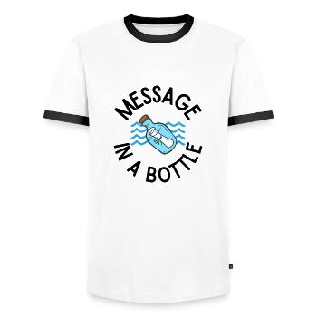 Flaschenpost Nautisches Design Perfektes Geschenk - Männer Kontrast-T-Shirt - Weiß/Schwarz - Vorne - AI Model Female 172 light (172cm) & AI Model Male 178 dark (178cm)