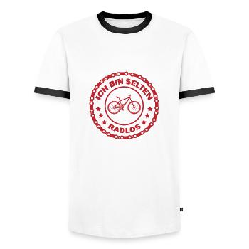 Ich bin selten radlos Geschenk Fahrrad Radfahrer - Männer Kontrast-T-Shirt - Weiß/Schwarz - Vorne - AI Model Female 172 light (172cm) & AI Model Male 178 dark (178cm)