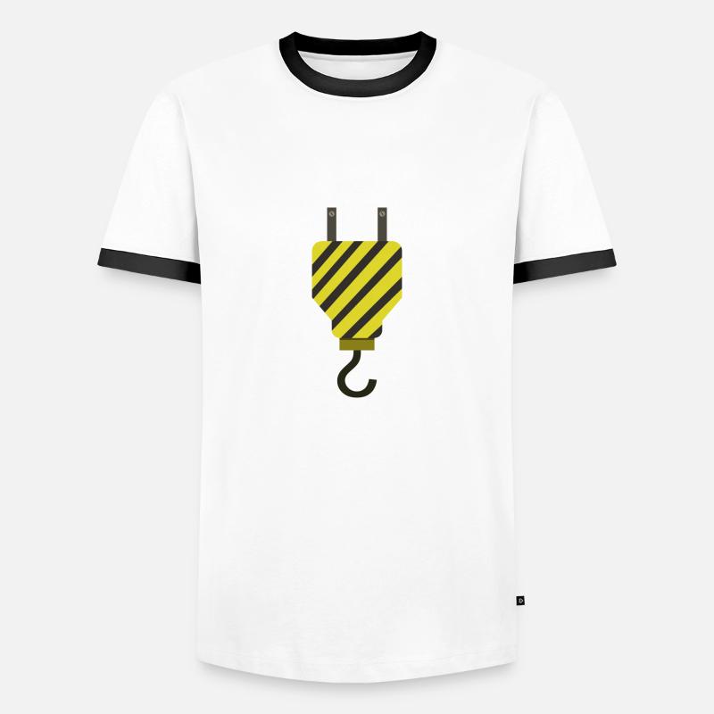 crane hook - Men's Ringer Shirt - white/black