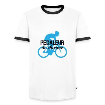 Pedaleur de charme Geschenk Fahrrad Sport - Männer Kontrast-T-Shirt - Weiß/Schwarz - Vorne - AI Model Female 172 light (172cm) & AI Model Male 178 dark (178cm)