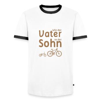 Wie der vater so der sohn Geschenk Fahrrad Sport - Männer Kontrast-T-Shirt - Weiß/Schwarz - Vorne - AI Model Female 172 light (172cm) & AI Model Male 178 dark (178cm)