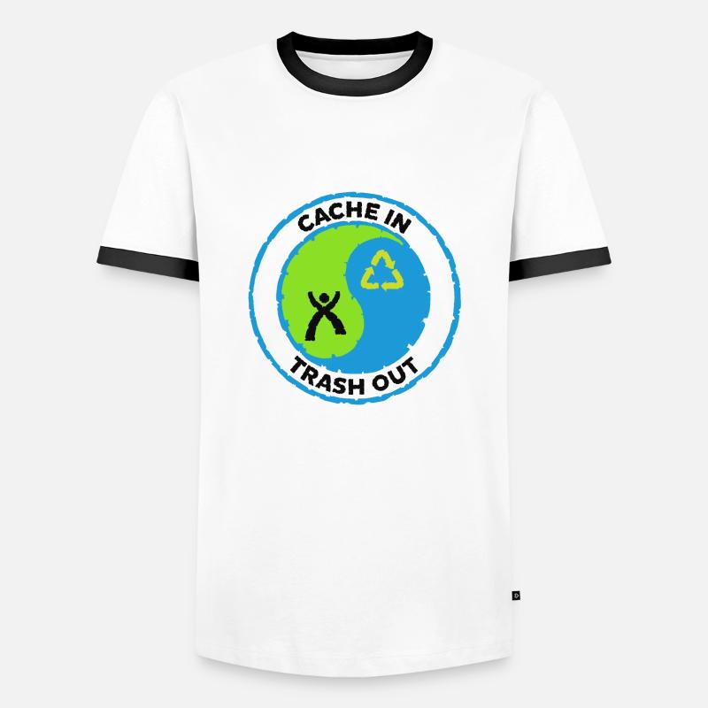 Cache in trash out - Men's Ringer Shirt - white/black