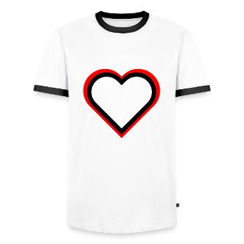 Herz verliebt Ich liebe dich Geschenkpaar - Männer Kontrast-T-Shirt - Weiß/Schwarz - Vorne - AI Model Female 172 light (172cm) & AI Model Male 178 dark (178cm)