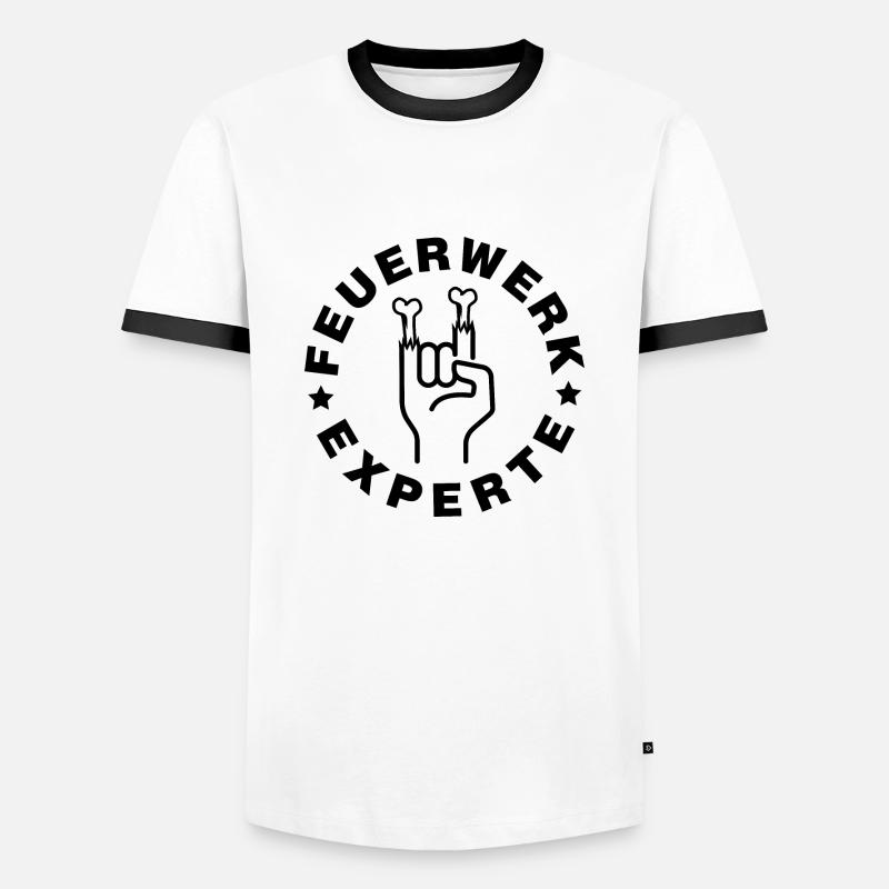 Feuerwerk Experte Finger Explosion - Männer Kontrast-T-Shirt - Weiß/Schwarz