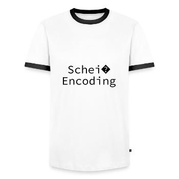 Schei encoding Programming Informatik Geschenk - Männer Kontrast-T-Shirt - Weiß/Schwarz - Vorne - AI Model Female 172 light (172cm) & AI Model Male 178 dark (178cm)