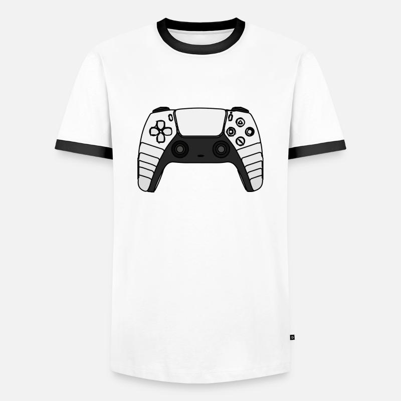 Gamer Controller - Men's Ringer Shirt - white/black