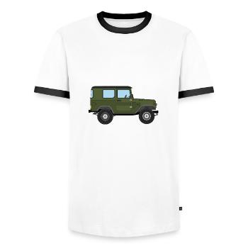 Véhicule tout terrain - T-shirt contrasté Homme - blanc/noir - Devant - AI Model Female 172 light (172cm) & AI Model Male 178 dark (178cm)