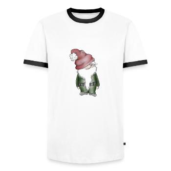 The elf - Men's Ringer Shirt - white/black - Front - AI Model Female 172 light (172cm) & AI Model Male 178 dark (178cm)