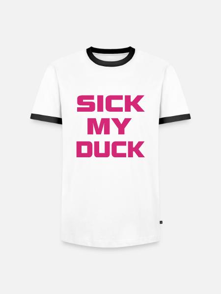 sick my duck magenta - Männer Kontrast-T-Shirt - Weiß/Schwarz