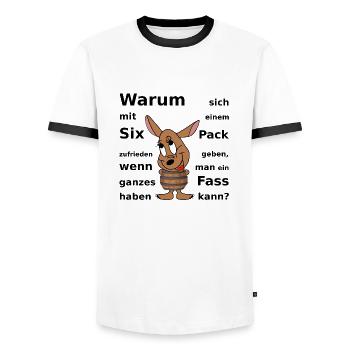 Süße Maus SIX PACK FASS - Lustig Witzig Humor Diät - Männer Kontrast-T-Shirt - Weiß/Schwarz - Vorne - AI Model Female 172 light (172cm) & AI Model Male 178 dark (178cm)