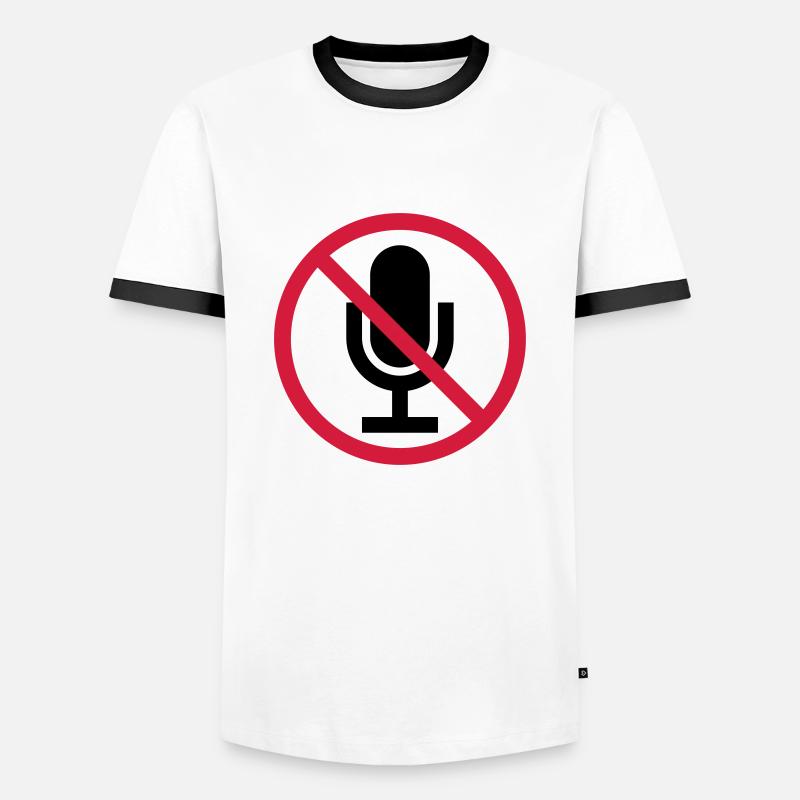 Shield Mute Microphone - Men's Ringer Shirt - white/black