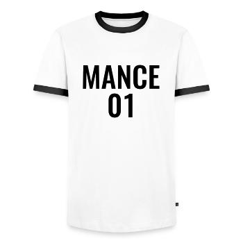 Meilleur ami Pote Bromance 01 Partnerlook Bro - T-shirt contrasté Homme - blanc/noir - Devant - AI Model Female 172 light (172cm) & AI Model Male 178 dark (178cm)