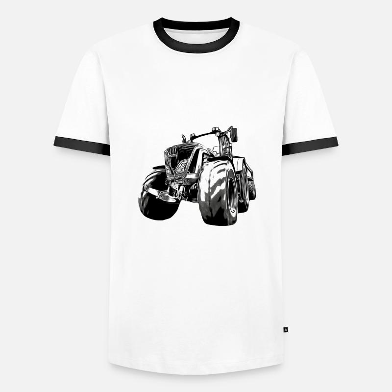Traktor - Männer Kontrast-T-Shirt - Weiß/Schwarz