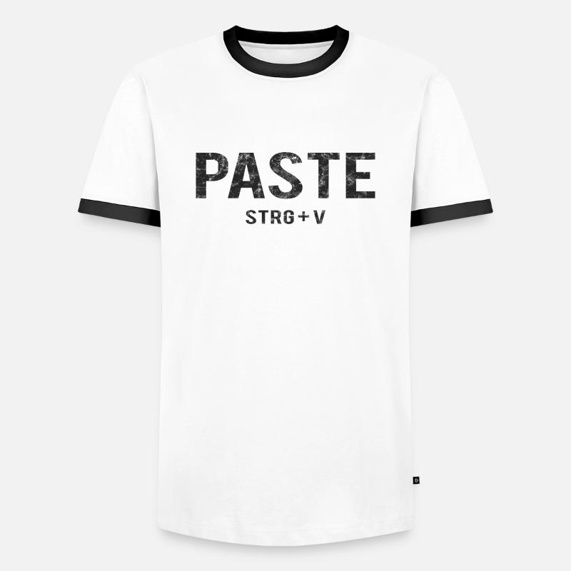 Paste STRG+V - Männer Kontrast-T-Shirt - Weiß/Schwarz
