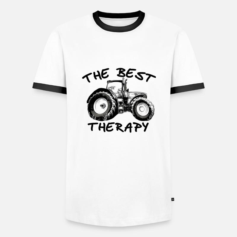 Tractor - Men's Ringer Shirt - white/black