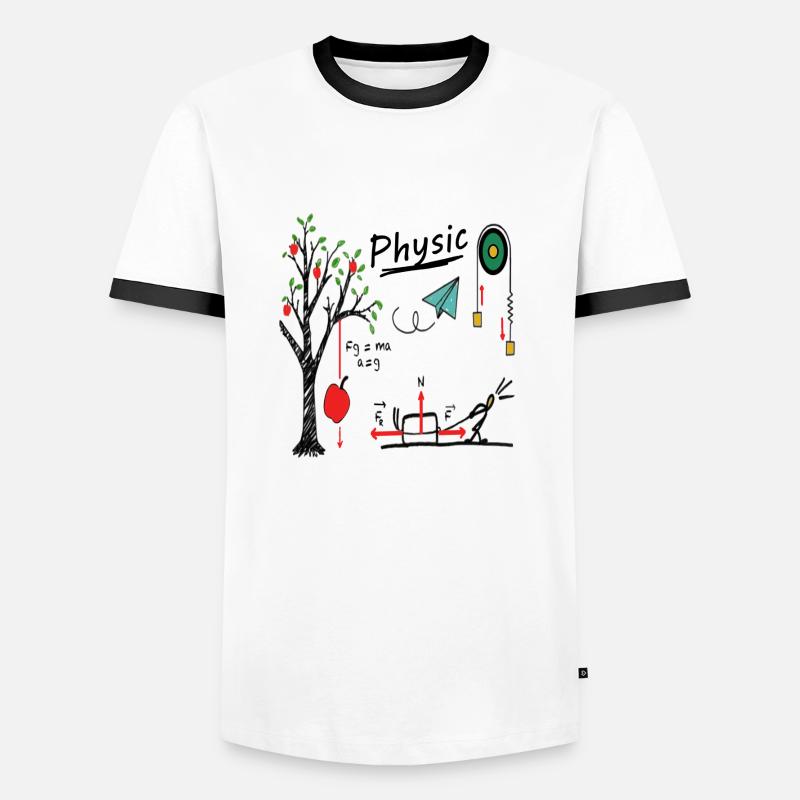 Physic White v2 - Männer Kontrast-T-Shirt - Weiß/Schwarz