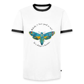 Cérête de tête de mort - T-shirt contrasté Homme - blanc/noir - Devant - AI Model Female 172 light (172cm) & AI Model Male 178 dark (178cm)