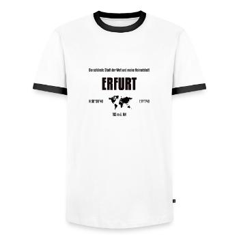 Erfurt schönste Stadt der Welt - Männer Kontrast-T-Shirt - Weiß/Schwarz - Vorne - AI Model Female 172 light (172cm) & AI Model Male 178 dark (178cm)