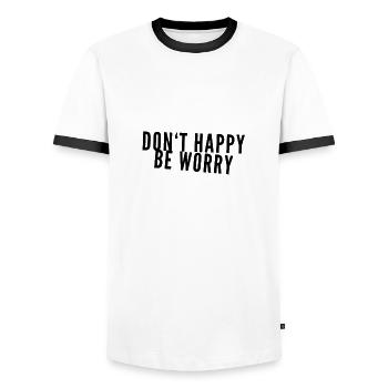 ich bin gerne traurig - Männer Kontrast-T-Shirt - Weiß/Schwarz - Vorne - AI Model Female 172 light (172cm) & AI Model Male 178 dark (178cm)