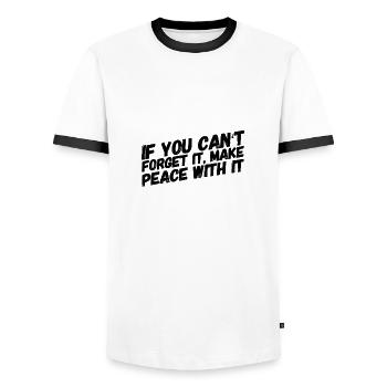 Fais la paix avec ça - T-shirt contrasté Homme - blanc/noir - Devant - AI Model Female 172 light (172cm) & AI Model Male 178 dark (178cm)