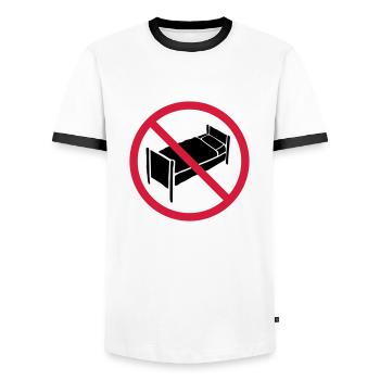 Pas de zone de lit - T-shirt contrasté Homme - blanc/noir - Devant - AI Model Female 172 light (172cm) & AI Model Male 178 dark (178cm)