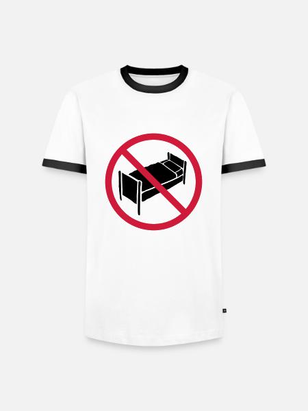 No bed zone - Men's Ringer Shirt - white/black