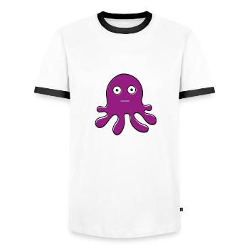 Lila Krake - T-shirt contrasté Homme - blanc/noir - Devant - AI Model Female 172 light (172cm) & AI Model Male 178 dark (178cm)