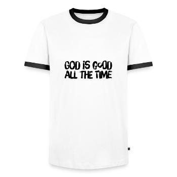 God is wonderful - Men's Ringer Shirt - white/black - Front - AI Model Female 172 light (172cm) & AI Model Male 178 dark (178cm)