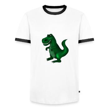 Dinosaure - T-shirt contrasté Homme - blanc/noir - Devant - AI Model Female 172 light (172cm) & AI Model Male 178 dark (178cm)