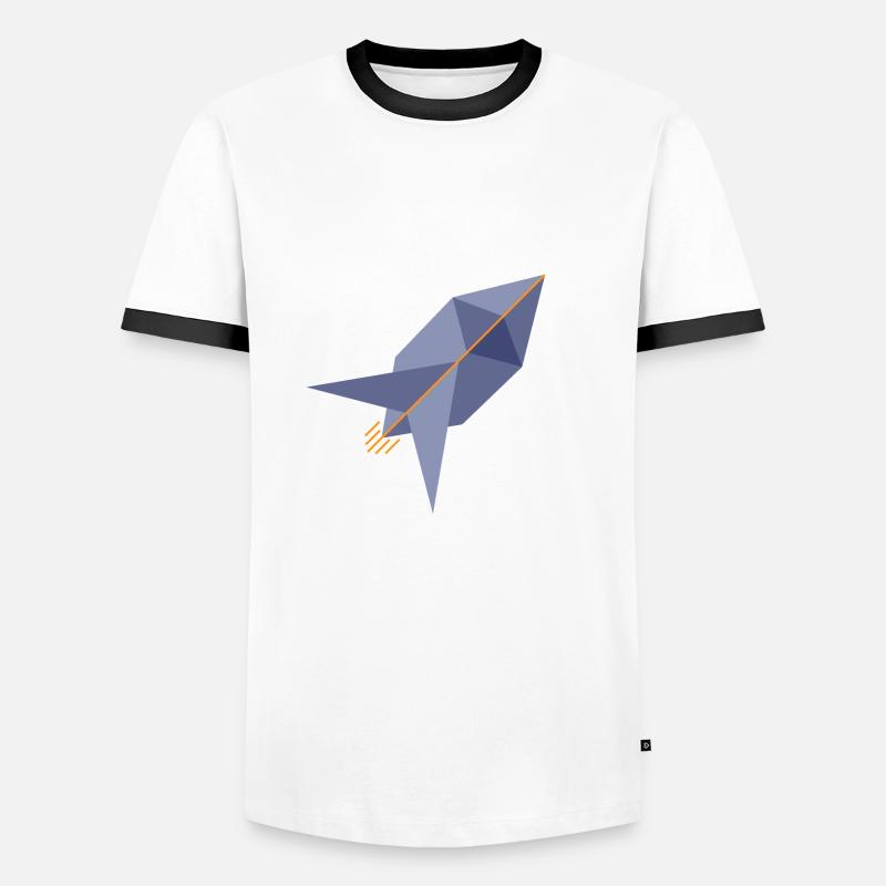 Ethereum Rocket - Men's Ringer Shirt - white/black