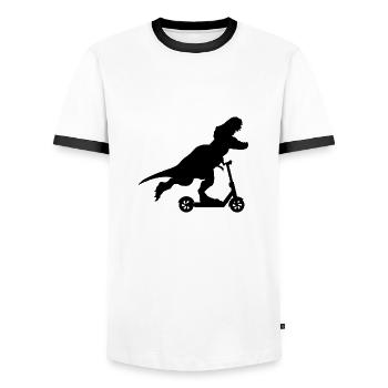 scooter hobby sports astuces style de vie cadeau - T-shirt contrasté Homme - blanc/noir - Devant - AI Model Female 172 light (172cm) & AI Model Male 178 dark (178cm)