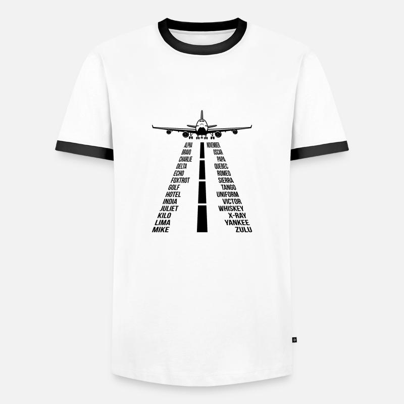 Airplane Pilot Copilot Gift - Men's Ringer Shirt - white/black