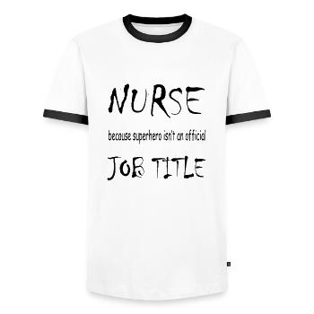 Nurse - Männer Kontrast-T-Shirt - Weiß/Schwarz - Vorne - AI Model Female 172 light (172cm) & AI Model Male 178 dark (178cm)