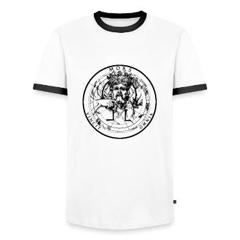 Of Things Long Past - Mors Vincit Omnia I - T-shirt contrasté Homme - blanc/noir - Devant - AI Model Female 172 light (172cm) & AI Model Male 178 dark (178cm)