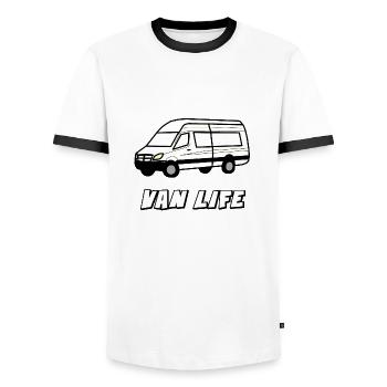 VAN LIFE VANLIFER NOMADS - T-shirt contrasté Homme - blanc/noir - Devant - AI Model Female 172 light (172cm) & AI Model Male 178 dark (178cm)