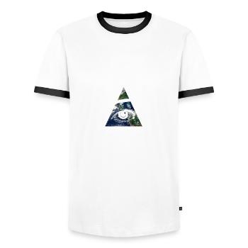 Œil de la Providence - T-shirt contrasté Homme - blanc/noir - Devant - AI Model Female 172 light (172cm) & AI Model Male 178 dark (178cm)
