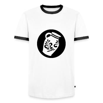 Apfelwein Äppelwoi Geschenk Hessisch Hessen - Männer Kontrast-T-Shirt - Weiß/Schwarz - Vorne - AI Model Female 172 light (172cm) & AI Model Male 178 dark (178cm)