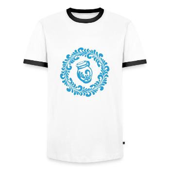 Apfelwein Hessen Äppelwoi Geschenk Hessisch Babbel - Männer Kontrast-T-Shirt - Weiß/Schwarz - Vorne - AI Model Female 172 light (172cm) & AI Model Male 178 dark (178cm)