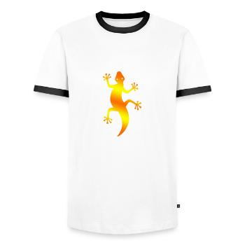Southwestern Lizard - Men's Ringer Shirt - white/black - Front - AI Model Female 172 light (172cm) & AI Model Male 178 dark (178cm)