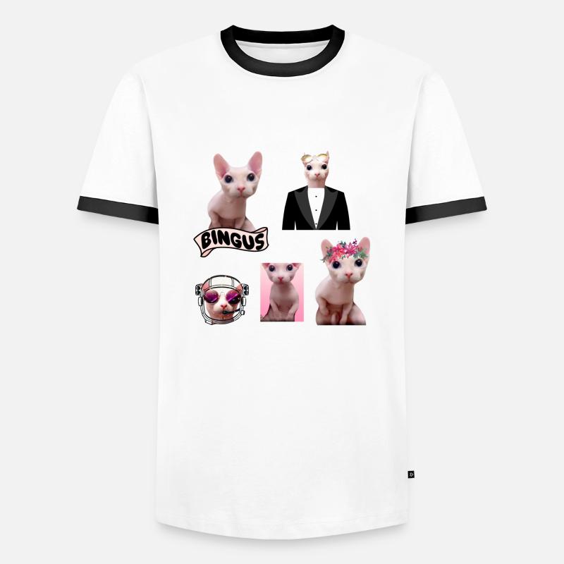 Bingus Meme - Männer Kontrast-T-Shirt - Weiß/Schwarz